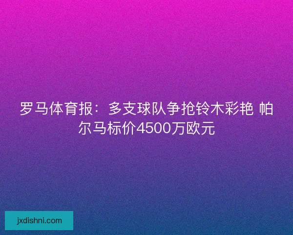 罗马体育报：多支球队争抢铃木彩艳 帕尔马标价4500万欧元