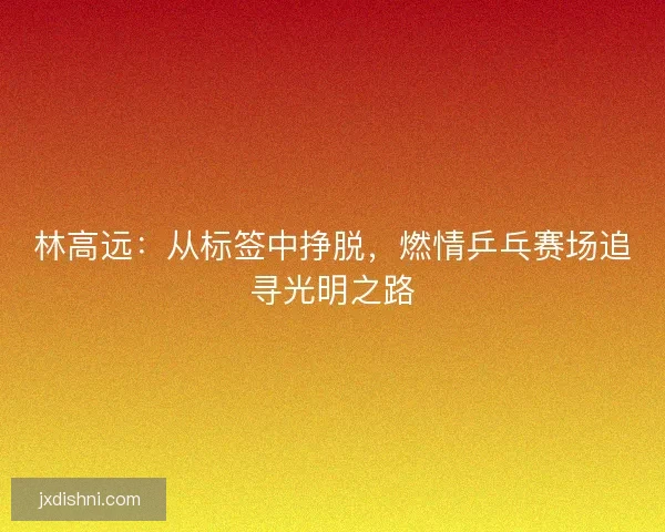 林高远:从标签中挣脱,燃情乒乓赛场追寻光明之路 林高远:从标签中挣脱,燃情乒乓赛场追寻光明之路